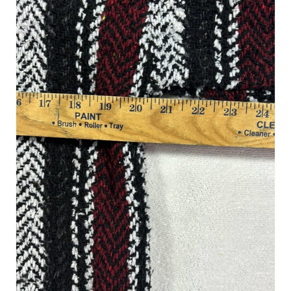 Earth Rags Festival Hoodie Red Black Baja Bohemian Striped Pullover Poncho Med - Picture 6 of 6